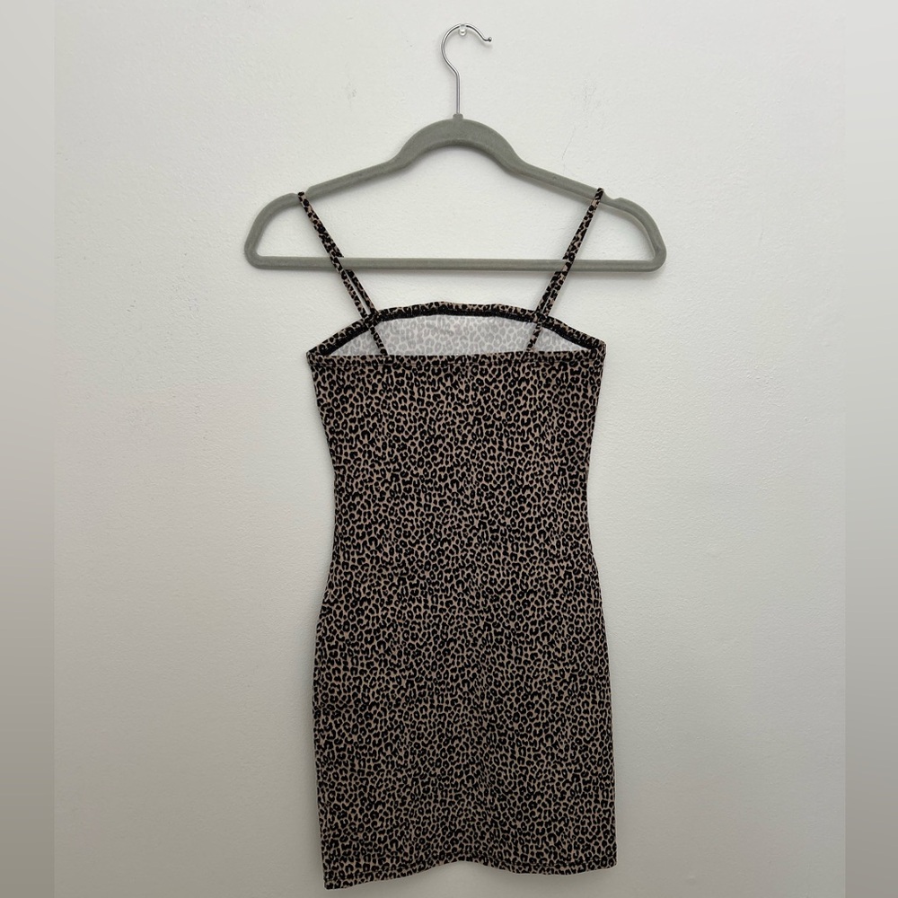 GARAGE LEOPARD PRINT BODYCON MINI DRESS - Picture 3 of 4